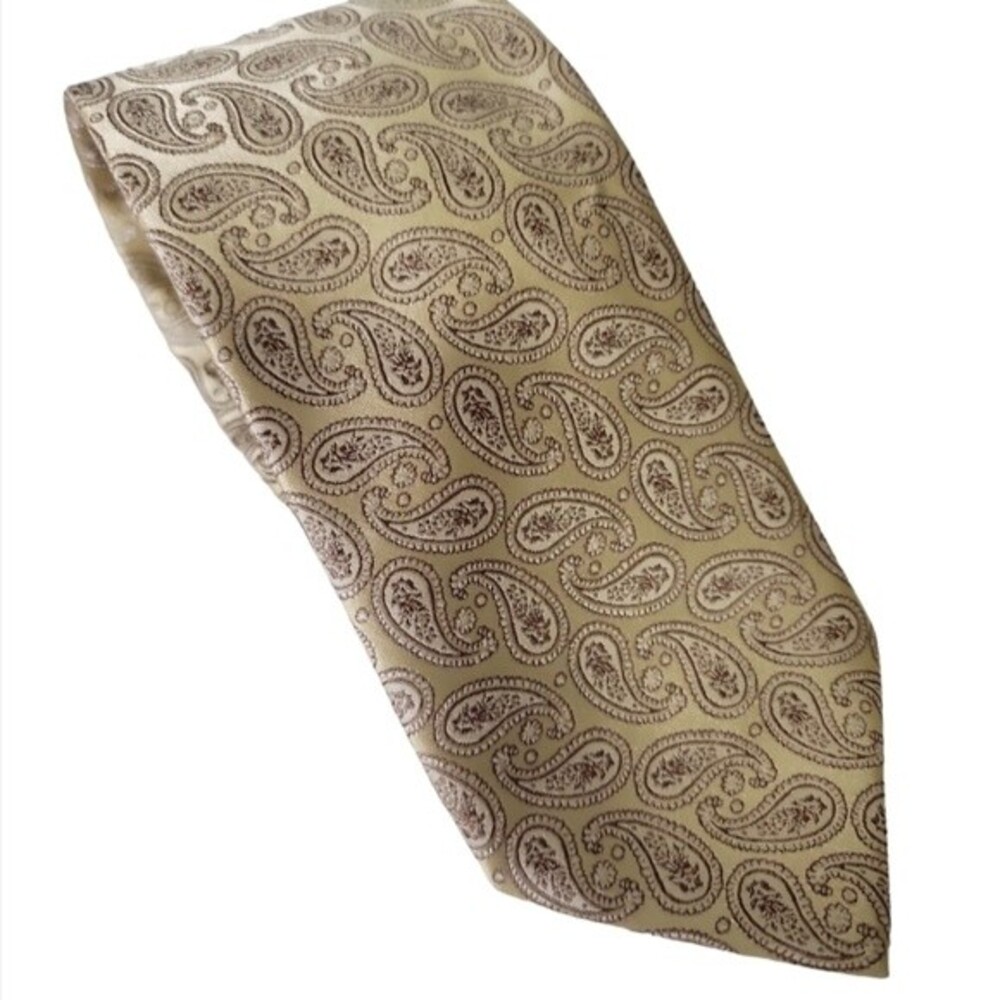 Bergamo New York gold paisley necktie tie 3.5 "  *